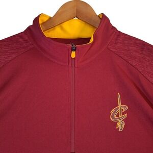 Cleveland Cavaliers 1/4 Zip Pullover Mens XL Maroon NBA Majestic Cool Base